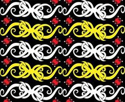 Nahtloses Muster aus Dayak-Ethnomuster.Traditionelles indonesisches Stoffmotiv.Borneo-Muster. Vektor-Design-Inspiration. kreatives Textil für Mode oder Stoff vektor