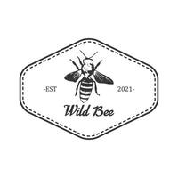 Wildbienen-Vintage-Logo, das für verschiedene Zwecke verwendet werden kann. Embleme, Produktetiketten, Icons, Symbole und verschiedene Geschäftszwecke. vektor