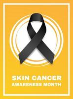maj är nationell månad för medvetenhet om melanom och hudcancer. koncept med svart band. banner mall. vektor illustration.
