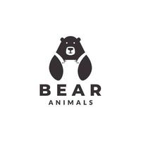 björn djur grizzlybjörn huvud logotyp vektor ikon symbol illustration design