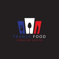 Frankrike mat restaurang traditionell logotyp vektor symbol ikon illustration formgivningsmall