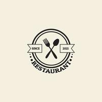 restaurang catering mat vintage logotyp ikon vektor symboler illustration design