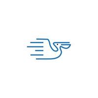 pelikan vogel meereslinie logo symbol vektor illustration design