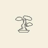 bonsai klassisches vintage logo minimalistisches symbol vektor symbol illustrationsdesign