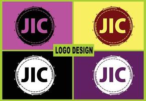 jic brev ny logotyp och ikon designmall vektor