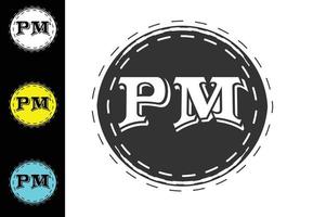 pm Brief neue Logo- und Icon-Design-Vorlage vektor