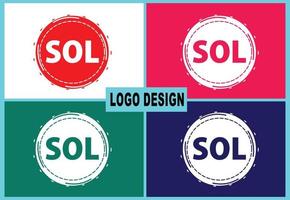 Sol-Brief neue Logo- und Icon-Design-Vorlage vektor