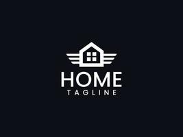Flying Home Logo Vorlage, Haus und Flügelkonzept vektor