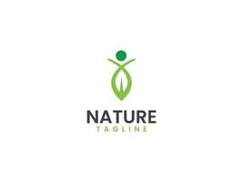 Green Man Natur Logo Vorlage, Mann und Blattkonzept vektor