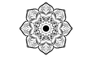 kreisförmige Musterblume von Mandala mit Schwarzweiss, Vektormandalablumenmuster mit weißem Hintergrund vektor
