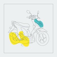 motorcykel i modern minimalistisk fortsätter konststil vektor