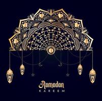 ramadan kareem goldene arabesken-mandala-dekoration vektor