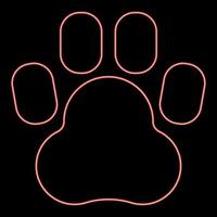 Neon-Tier-Fußabdruck-Symbol schwarze Farbe im Kreis rote Farbe Vektor-illustration Flat Style Image vektor
