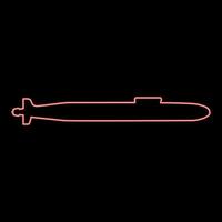 Neon-U-Boot-rote Farbvektorillustration flaches Stilbild vektor