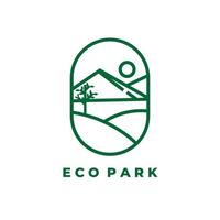 grön eco park logotyp illustration vektor