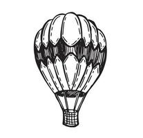 fliegende heißluftballons, handgezeichnete illustration. vektor