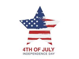 Förenta staternas självständighetsdag den 4 juli. usa grunge flagga. vektor