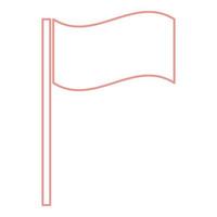 Neon-Flagge rote Farbe Vektor-illustration Flat Style Image vektor