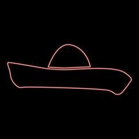 neon sombrero röd färg vektor illustration platt stil bild