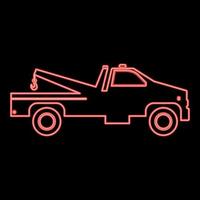 Neon Abschleppwagen rote Farbe Vektor Illustration Bild flachen Stil