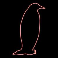 Neon-Pinguin rote Farbe Vektor Illustration Bild flachen Stil