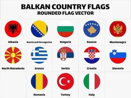 Balkan-Landesflaggen flach gerundet vektor