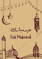eid mubarak vintage färg banner design vektor
