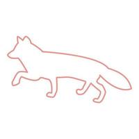 Neonfuchs von Silhouetten rote Farbe Vektor Illustration Flat Style Image