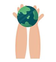 Weltumwelttag. der Globus und die Silhouetten der Hände. Internationaler Tag der Mutter Erde. vektor