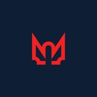 första bokstaven m monogram logotyp design. vektor