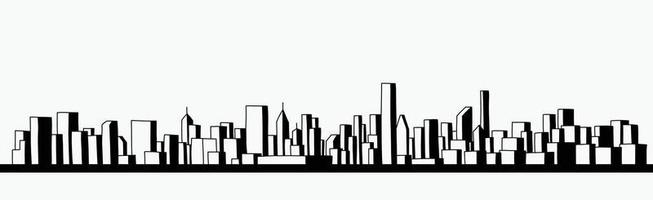 modern stadsbild skyline kontur doodle ritning på vit bakgrund. vektor