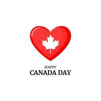 Vektor isoliertes handgeschriebenes Schriftzug-Logo für den Kanada-Tag mit Herzform