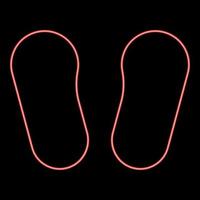 Neon Baby Fußabdruck Schuhe rote Farbe Vektor Illustration Bild flachen Stil