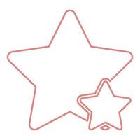 Neon Zwei-Sterne-Beste der besten roten Farbvektor-Illustrationsbild-Flachart vektor
