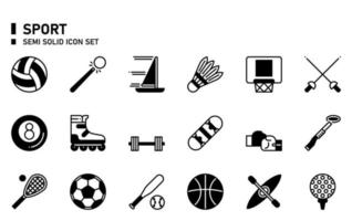 halbfester Sport-Icon-Set. vektor