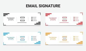 minimalistisches Design der E-Mail-Signaturvorlage. Business-moderne E-Mail-Signatur und Social-Media-Cover, Banner-Design vektor