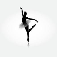 Vektor der Balletttänzerin. Tanzmädchen-Ballett-Silhouetten.