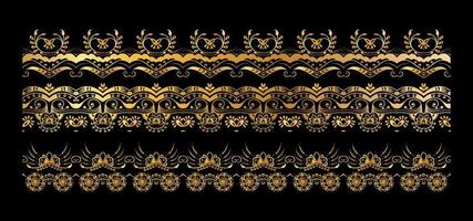 Reihe von dekorativen Goldrändern