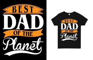 bästa pappa av planeten t-shirt design gratis vektor