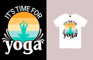 det är dags för yoga-t-shirtdesign för yoga vektor