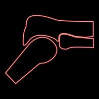 Neon-Kniegelenk rote Farbvektorillustration flaches Stilbild vektor