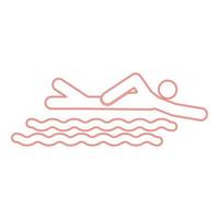 Neon schwimmen Person Stick rote Farbe Vektor-illustration Flat Style Image vektor