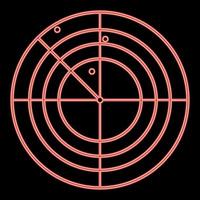 neon radar ikon svart färg i cirkel röd färg vektor illustration platt stil bild