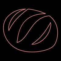 Neon-Brot-Symbol Farbe schwarz im Kreis rote Farbe Vektor-illustration Flat Style Image vektor