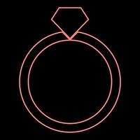 neon ring ikon svart färg i cirkel röd färg vektor illustration platt stil bild