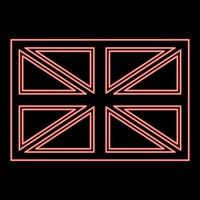 neon flagga Storbritannien röd färg vektor illustration platt stil bild