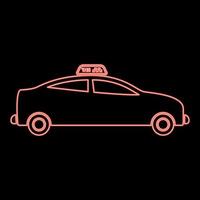 Neontaxi rote Farbe Vektor Illustration flaches Bild