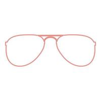 Neonbrille rote Farbvektorillustration flaches Stilbild vektor