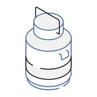 Isometrisches Symbol für Milchkanne mit Skalierbarkeit vektor