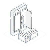 ein symbol für den standort des geschäfts und das isometrische design des einkaufs vektor